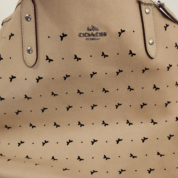Coach Butterfly Perforated City Tote Bag. Light Tan Colored. - Picture 7 of 12